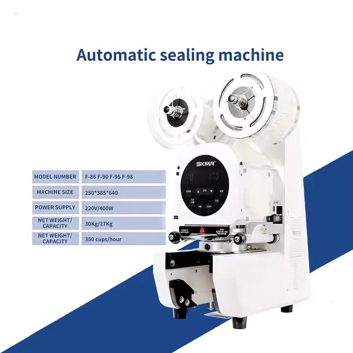 Paper plastic cup sealing machine is suitable for pearl milk tea coffee yogurt fully automatic high speed beverage cup sealing machine