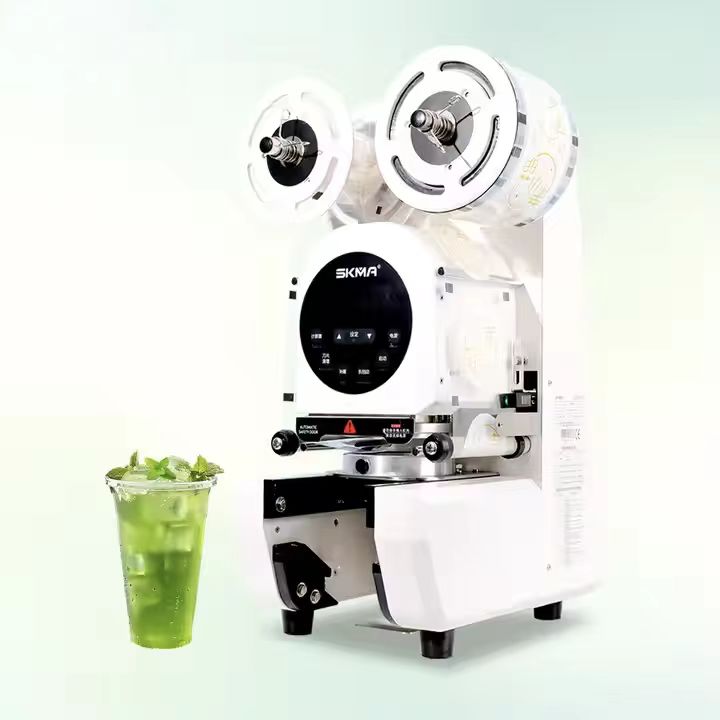 Paper plastic cup sealing machine is suitable for pearl milk tea coffee yogurt fully automatic high speed beverage cup sealing machine
