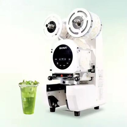Paper plastic cup sealing machine is suitable for pearl milk tea coffee yogurt fully automatic high speed beverage cup sealing machine
