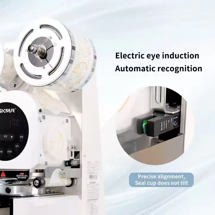Paper plastic cup sealing machine is suitable for pearl milk tea coffee yogurt fully automatic high speed beverage cup sealing machine