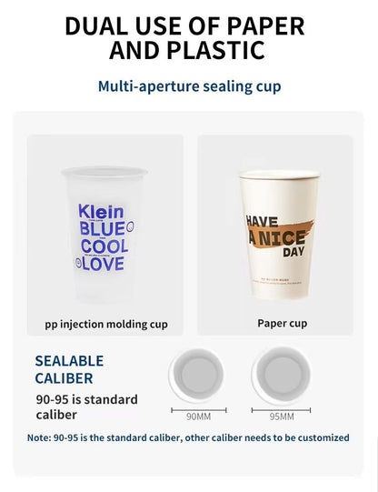 Paper plastic cup sealing machine is suitable for pearl milk tea coffee yogurt fully automatic high speed beverage cup sealing machine