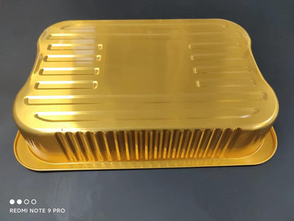 13 "x9" aluminum foil baking pan（3500ml）tray,steaming table tray, gold thickened disposable pot for cooking and heating