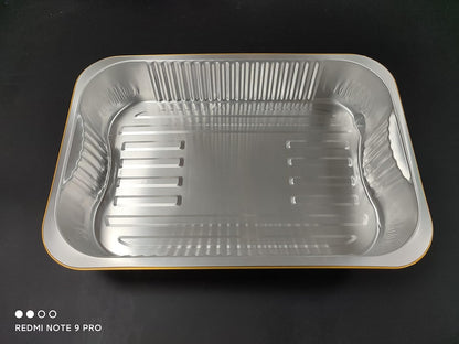 13 "x9" aluminum foil baking pan（3500ml）tray,steaming table tray, gold thickened disposable pot for cooking and heating